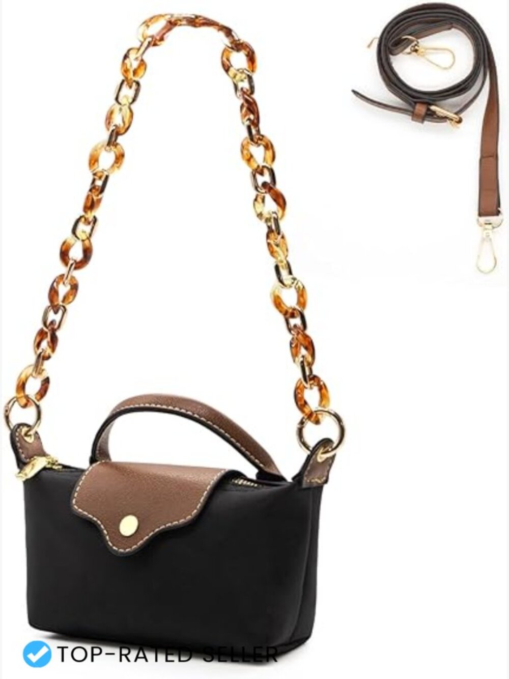 Mini Nylon Crossbody Bag Tote Shoulder Purse Water Resistant Detachable Straps